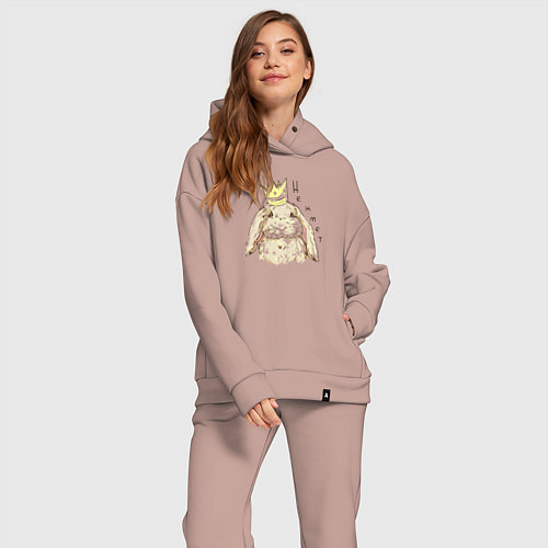 Женский костюм оверсайз Корона не жмёт / Пыльно-розовый – фото 2