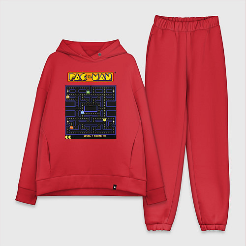 Женский костюм оверсайз Pac-Man на ZX-Spectrum / Красный – фото 1