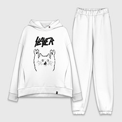 Женский костюм оверсайз Slayer - rock cat, цвет: белый