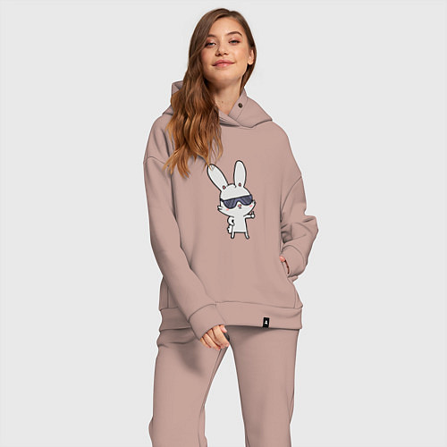 Женский костюм оверсайз Cool rabbit / Пыльно-розовый – фото 2