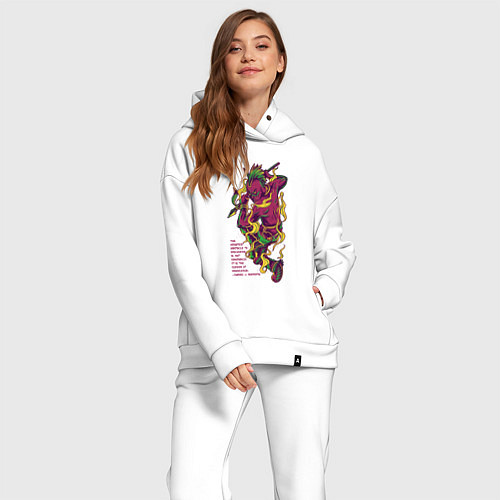 Женский костюм оверсайз Индеец с копьём / Белый – фото 2