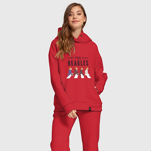 Женский костюм оверсайз Beagles / Красный – фото 2