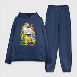 Женский костюм оверсайз Craaazy Dave plants, цвет: тёмно-синий