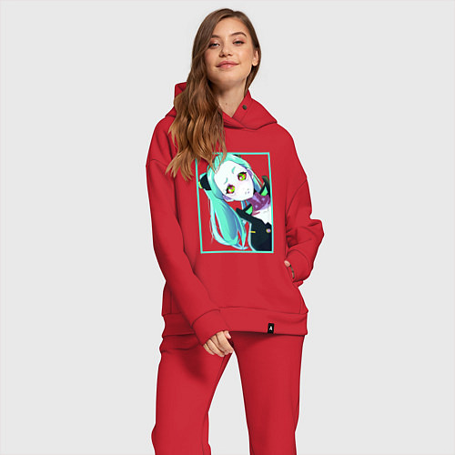 Женский костюм оверсайз Ребекка из киберпанка - нетраннер / Красный – фото 2