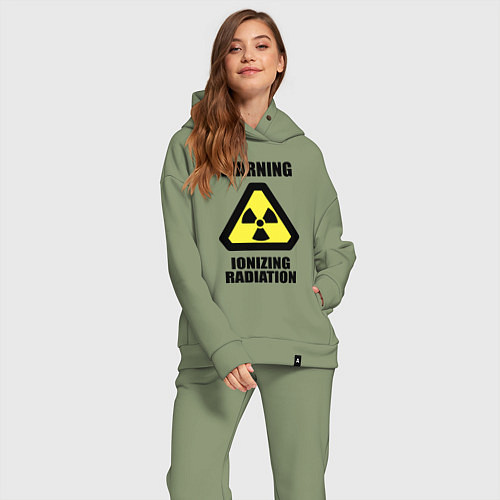 Женский костюм оверсайз Ионизирующее радиоактивное излучение / Авокадо – фото 2