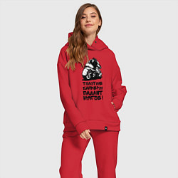 Женский костюм оверсайз Толстый байкер, цвет: красный — фото 2