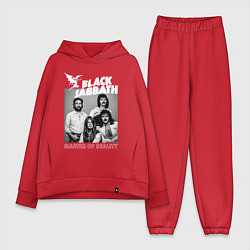 Женский костюм оверсайз Black Sabbath rock, цвет: красный