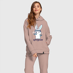 Женский костюм оверсайз Gym bunny, цвет: пыльно-розовый — фото 2