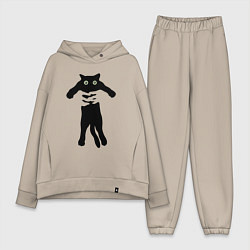 Женский костюм оверсайз Кот на ручках