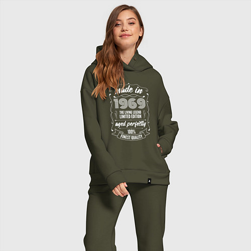 Женский костюм оверсайз Made in 1969 retro old school / Хаки – фото 2