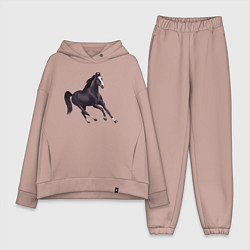 Женский костюм оверсайз Марварская лошадь, цвет: пыльно-розовый