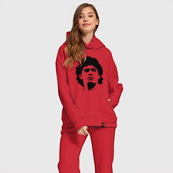Женский костюм оверсайз Face Maradona, цвет: красный — фото 2