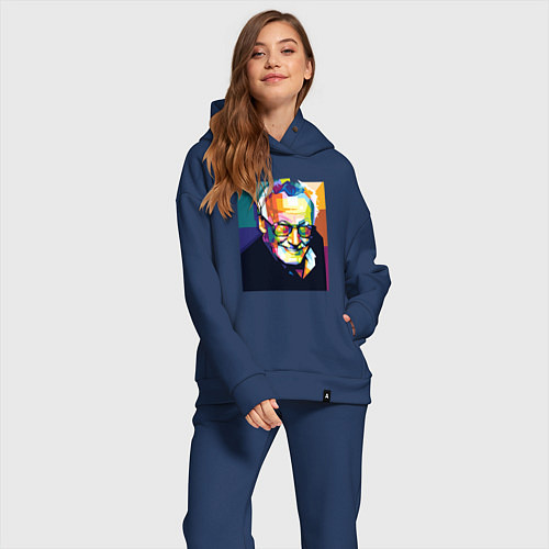 Женский костюм оверсайз Стэн / Тёмно-синий – фото 2