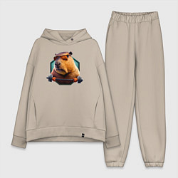 Женский костюм оверсайз Спортивная капибара