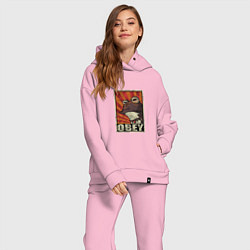 Женский костюм оверсайз Obey frog, цвет: светло-розовый — фото 2