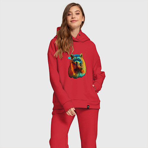 Женский костюм оверсайз Ooops raccoon / Красный – фото 2