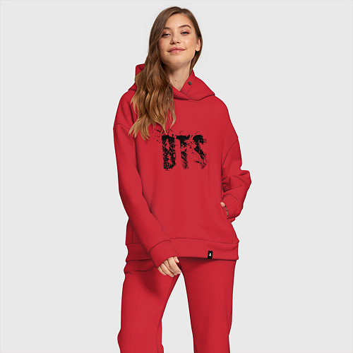 Женский костюм оверсайз BTS logo / Красный – фото 2