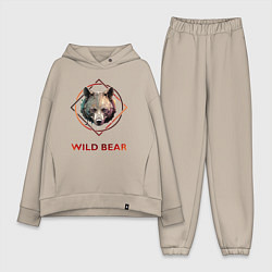 Женский костюм оверсайз Медведь в рамке Wild Bear