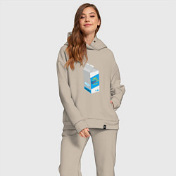 Женский костюм оверсайз Milk one pack vagodroch, цвет: миндальный — фото 2
