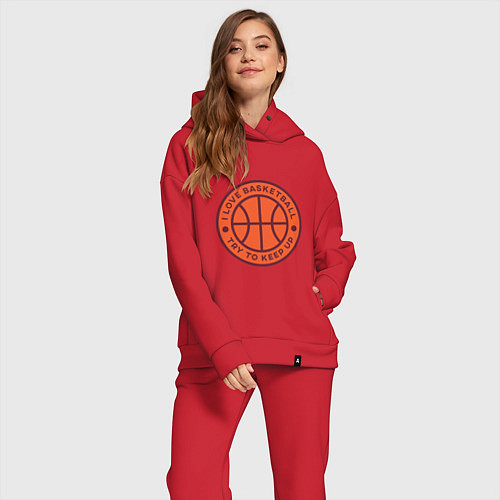Женский костюм оверсайз Love basketball / Красный – фото 2