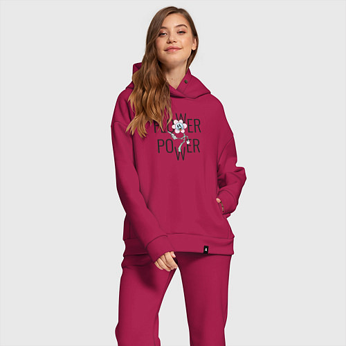 Женский костюм оверсайз Flower power / Маджента – фото 2