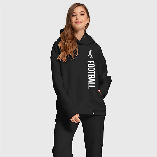 Женский костюм оверсайз Football / Черный – фото 2