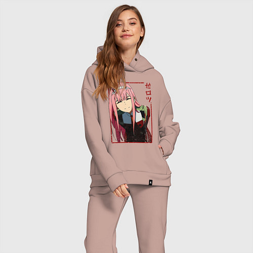 Женский костюм оверсайз Zero Two anime girl / Пыльно-розовый – фото 2