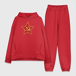 Женский костюм оверсайз СССР звезда, цвет: красный
