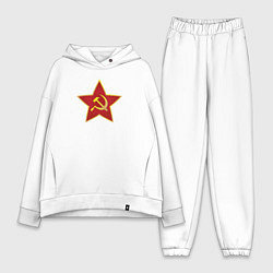 Женский костюм оверсайз СССР звезда, цвет: белый