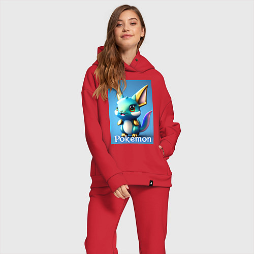 Женский костюм оверсайз Pokemon Vaporeon / Красный – фото 2