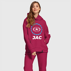 Женский костюм оверсайз JAC в стиле Top Gear, цвет: маджента — фото 2