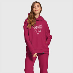 Женский костюм оверсайз Fabulous since 1968, цвет: маджента — фото 2