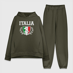 Женский костюм оверсайз Italy map, цвет: хаки
