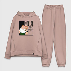 Женский костюм оверсайз Не толстый, а харизматичный Питер Гриффин, цвет: пыльно-розовый