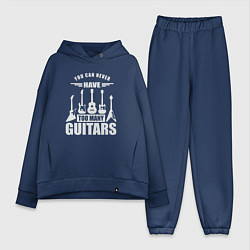 Женский костюм оверсайз Гитар не бывает слишком много, цвет: тёмно-синий
