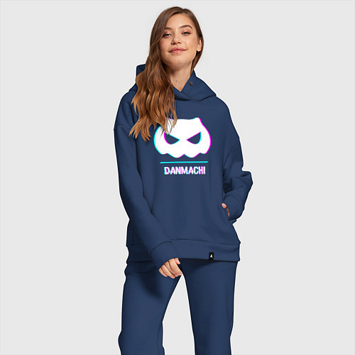 Женский костюм оверсайз Символ DanMachi в стиле glitch / Тёмно-синий – фото 2