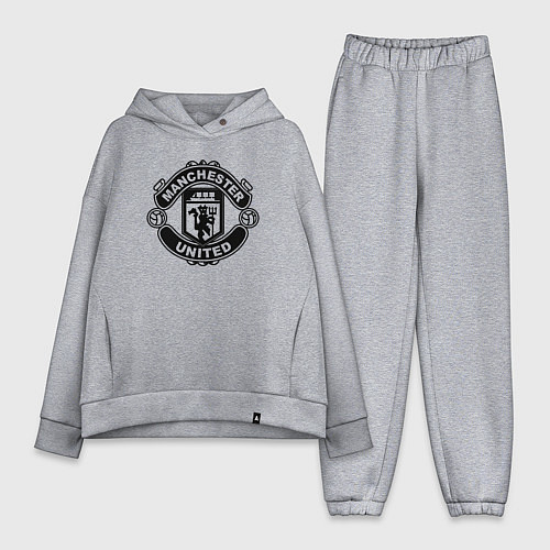 Женский костюм оверсайз Manchester United black / Меланж – фото 1