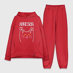 Женский костюм оверсайз Maneskin rock cat, цвет: красный