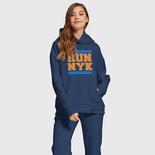 Женский костюм оверсайз Run New York Knicks / Тёмно-синий – фото 2