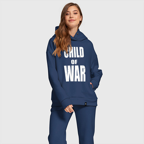 Женский костюм оверсайз Child of war / Тёмно-синий – фото 2