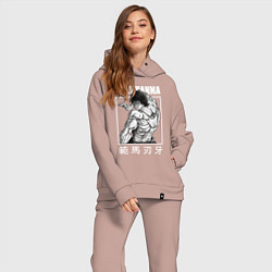 Женский костюм оверсайз Баки Ханма, цвет: пыльно-розовый — фото 2