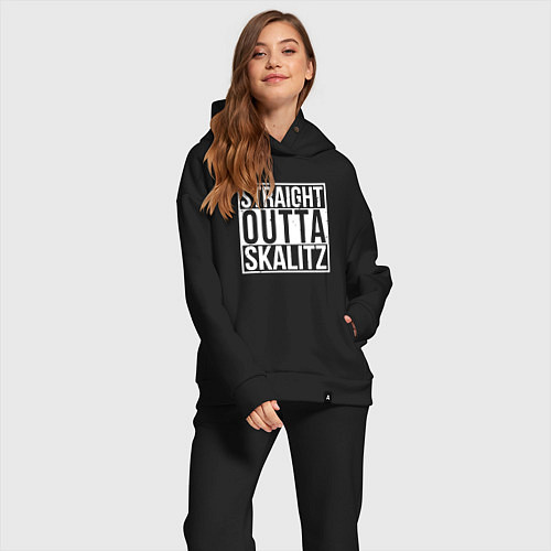 Женский костюм оверсайз Straight outta Skalitz / Черный – фото 2