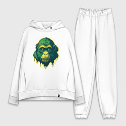 Женский костюм оверсайз Обезьяна голова гориллы, цвет: белый