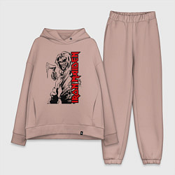 Женский костюм оверсайз Iron maiden fans, цвет: пыльно-розовый