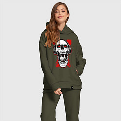 Женский костюм оверсайз DnB skull, цвет: хаки — фото 2
