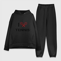 Женский костюм оверсайз I Love Tennis, цвет: черный