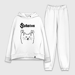 Женский костюм оверсайз Sabaton - rock cat, цвет: белый