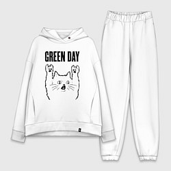 Женский костюм оверсайз Green Day - rock cat, цвет: белый
