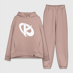 Женский костюм оверсайз Karmine Corp, цвет: пыльно-розовый