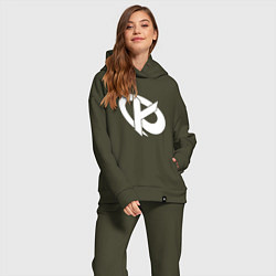 Женский костюм оверсайз Karmine Corp, цвет: хаки — фото 2